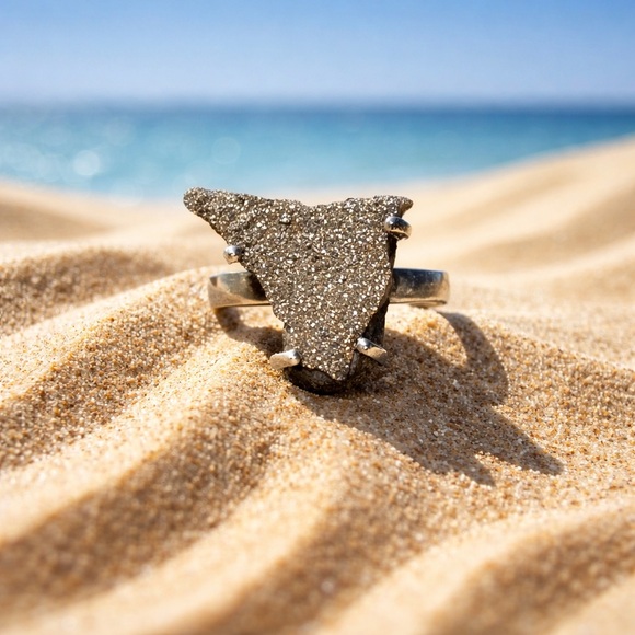 Robin's Nest Jewels Jewelry - Rainbow Pyrite Druzy Ring